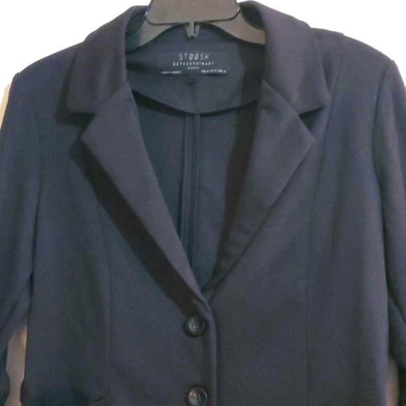 Stoosh Black Ruched Sleeve Casual Blazer Jacket M - Picture 2 of 6